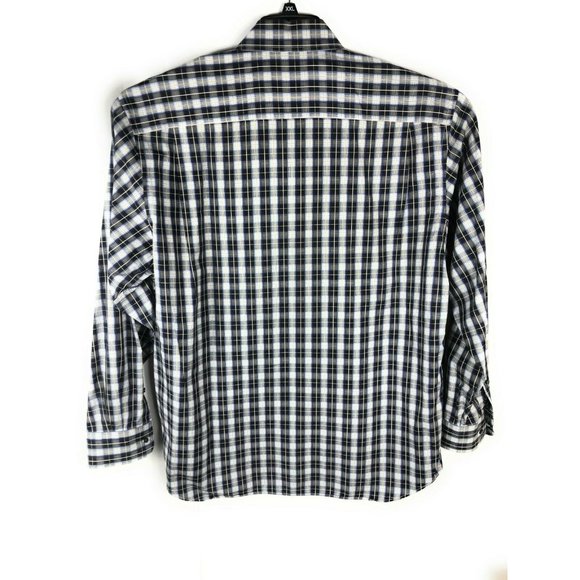 Robert Talbott Carmel Men's Long Sleeve XL Blue Black Gray Check Shirt A67 - Picture 4 of 4